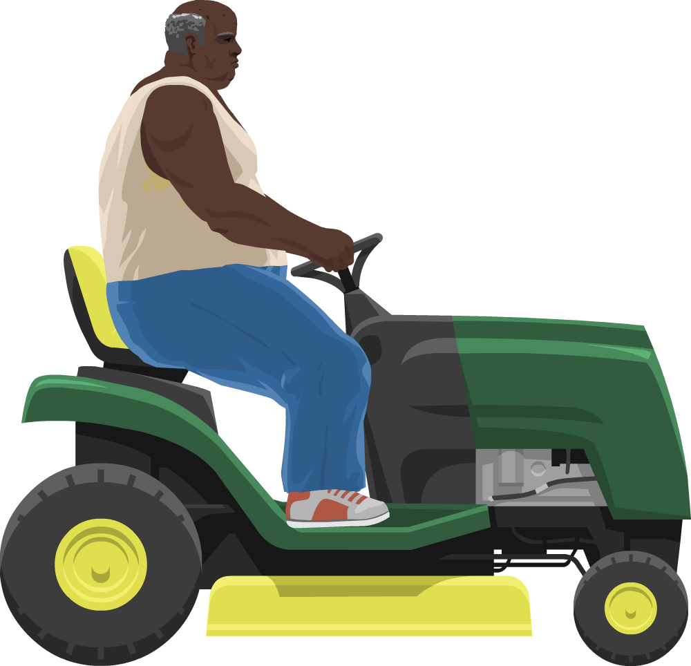 Lawnmower Larry - Happy Wheels Lawnmower Man (1000x964), Png Download