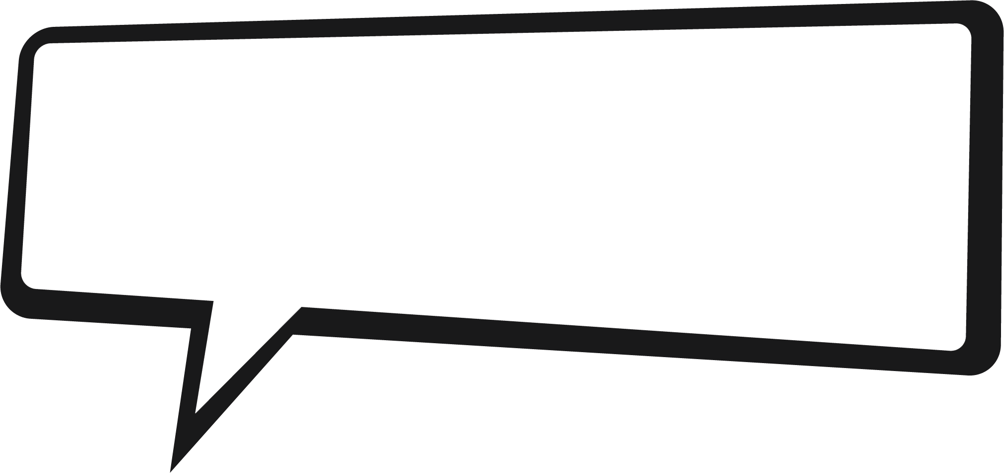 Bubble Clipart Word Bubble - Long Speech Bubble Png (2018x951), Png Download