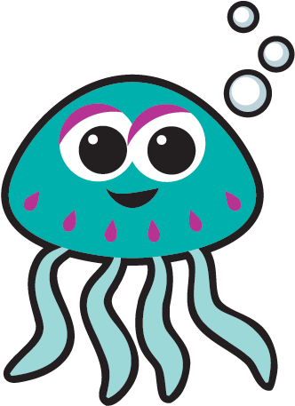 Graphic Library Jellyfish Clipart Aqua (600x600), Png Download
