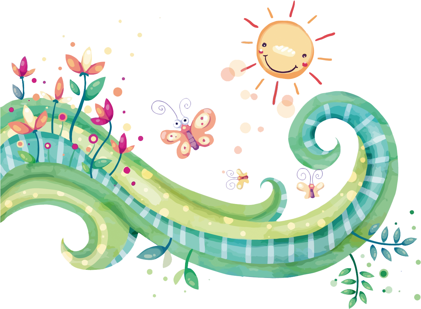 Vector Watercolor Tree Vine 1500*1050 - Illustration (1500x1050), Png Download