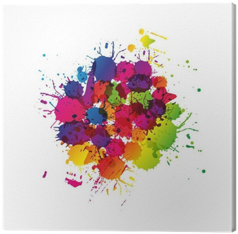 Colored Splashes In Abstract Shape Canvas Print • Pixers® - K Logo Splash (400x400), Png Download