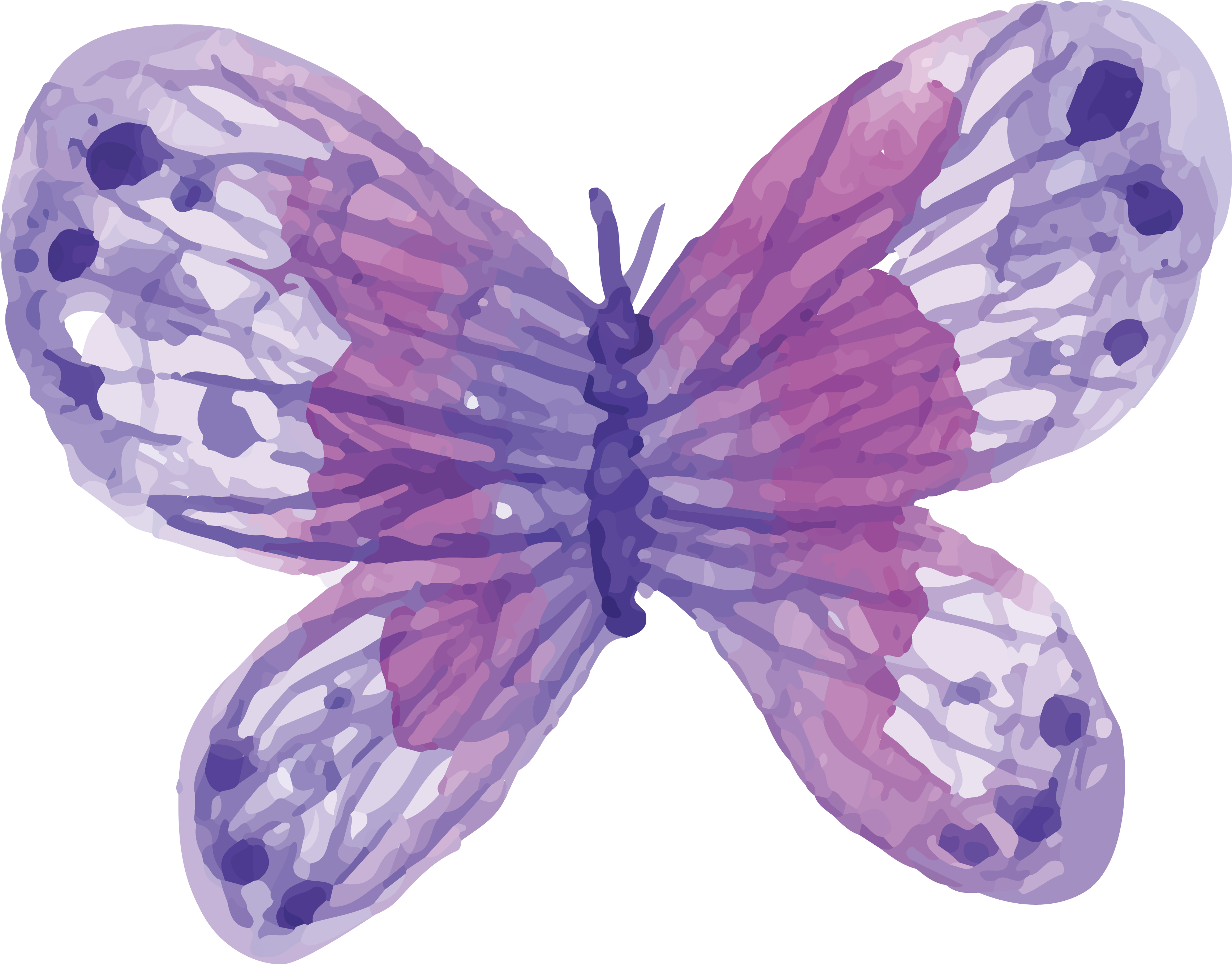 Watercolor Butterfly Png - Watercolor Purple Butterfly Png (3410x2668), Png Download