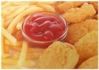 Fried Chicken Nuggets With French Fries And Sauce Isolated - Наггетсы С Картошкой Фри (400x400), Png Download