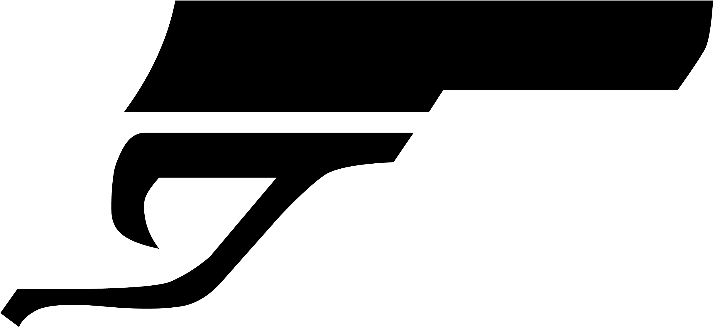 James Bond Gun Png - James Bond Gun Logo (2617x1200), Png Download