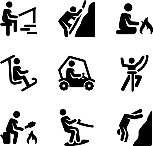 Adventure Human Pictograms (600x564), Png Download