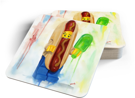 Hot Dog Coasters - Dog (480x480), Png Download