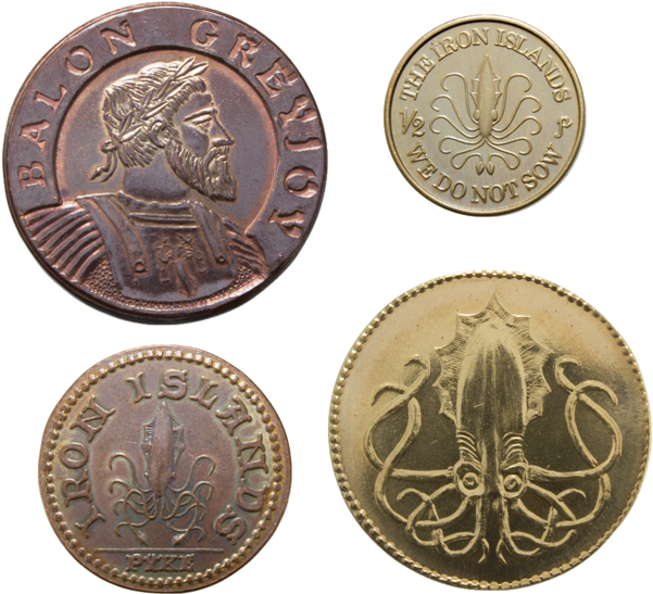 House Greyjoy Set Of Four Coins - Game Of Thrones Coins (600x600), Png Download