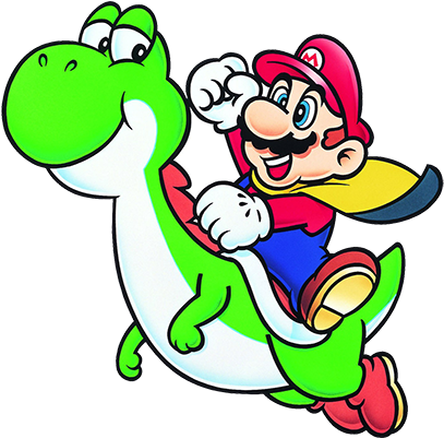 Super Mario World - Mario And Yoshi Snes (940x400), Png Download