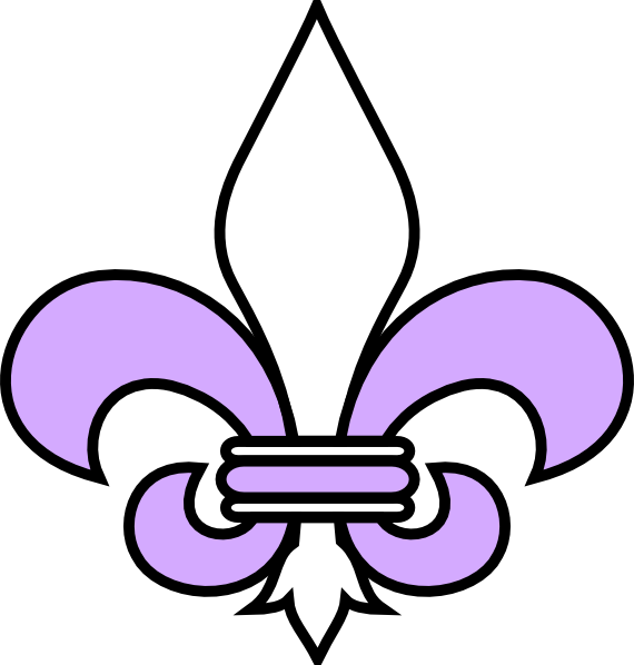 Purple Clipart Fleur De Lis - Flor De Lis Png (570x598), Png Download