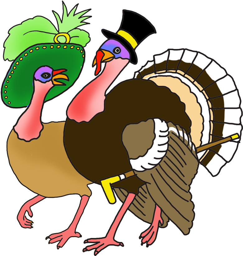Turkey Couple Thanksgiving Parade - Thanksgiving (851x1181), Png Download