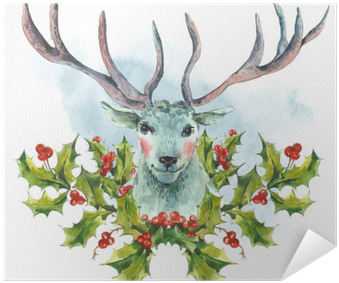 Watercolor Greeting Card, Snow White Deer With Holly - Howard Arman: Christmas Surprises Cd (400x400), Png Download