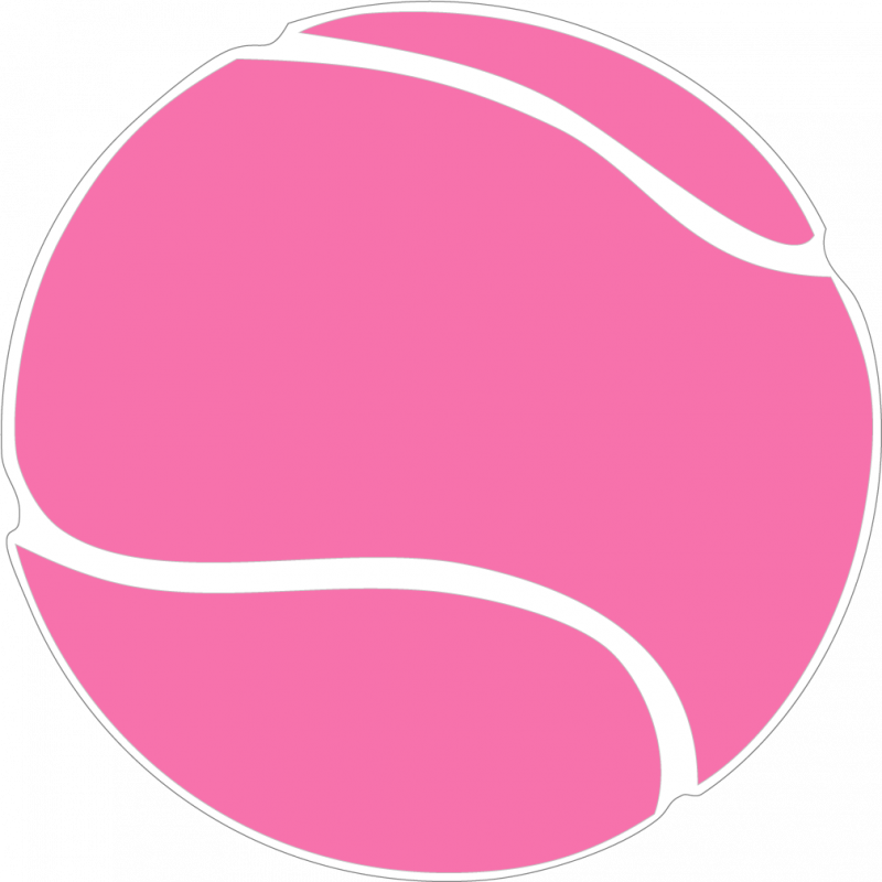 Pink Tennis Racket Clipart - Tennis Ball Clipart Black And White (800x800), Png Download