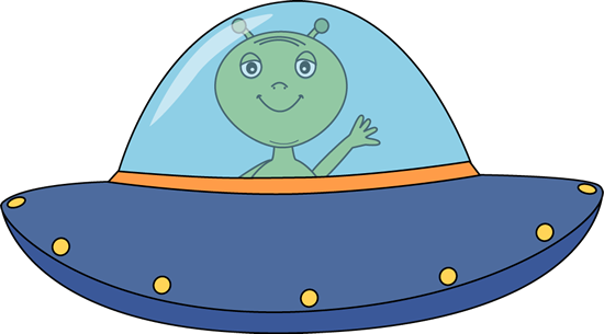 Alien Ufo Clipart - Ufo And Alien Clipart (550x305), Png Download