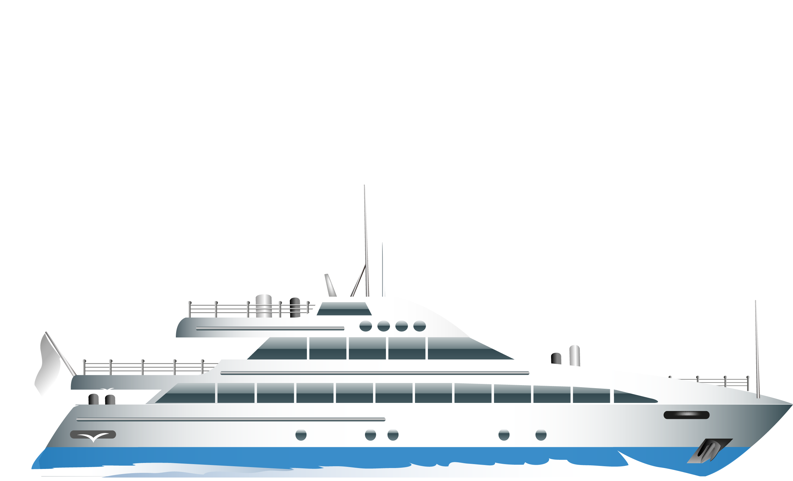 Yacht Transparent Image - Luxury Yacht Vector Png (2657x2657), Png Download