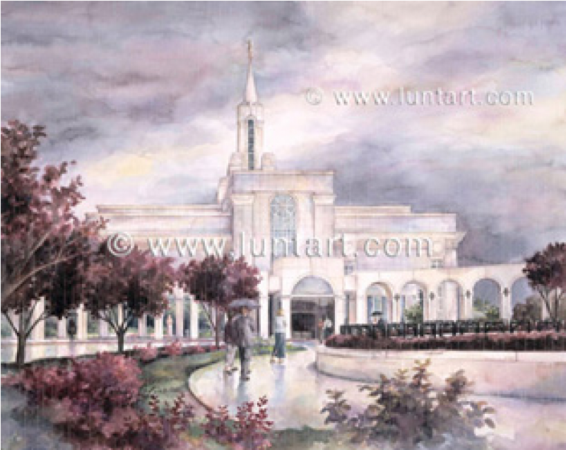 Bountiful Utah Temple Watercolor (800x800), Png Download