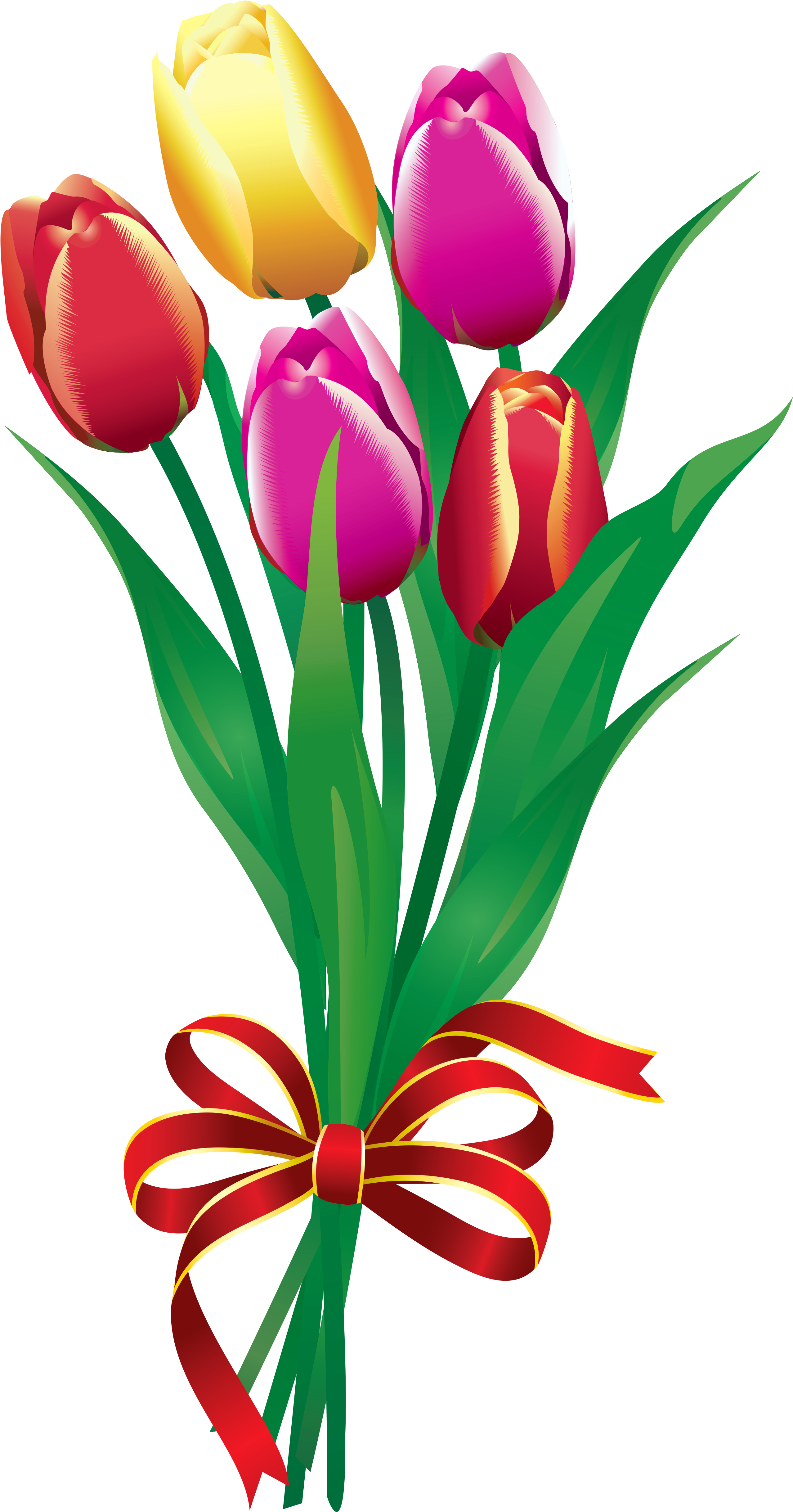 Clip Spring Tulips Bouquet Png Picture Pinterest - Tulip Bouquet Clip Art (322x600), Png Download