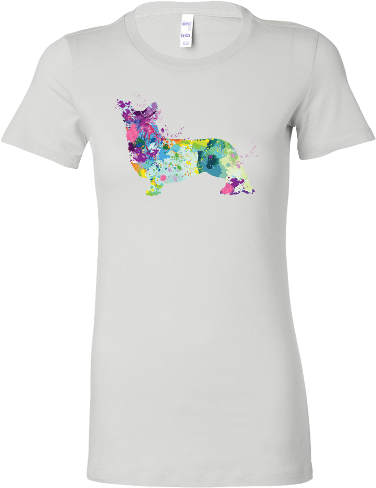 Welsh Corgi Cardigan In Watercolor Women's O-neck - Raynboutiqueapparel Border Terrier T-shirt Tshirt Tee (1000x1000), Png Download