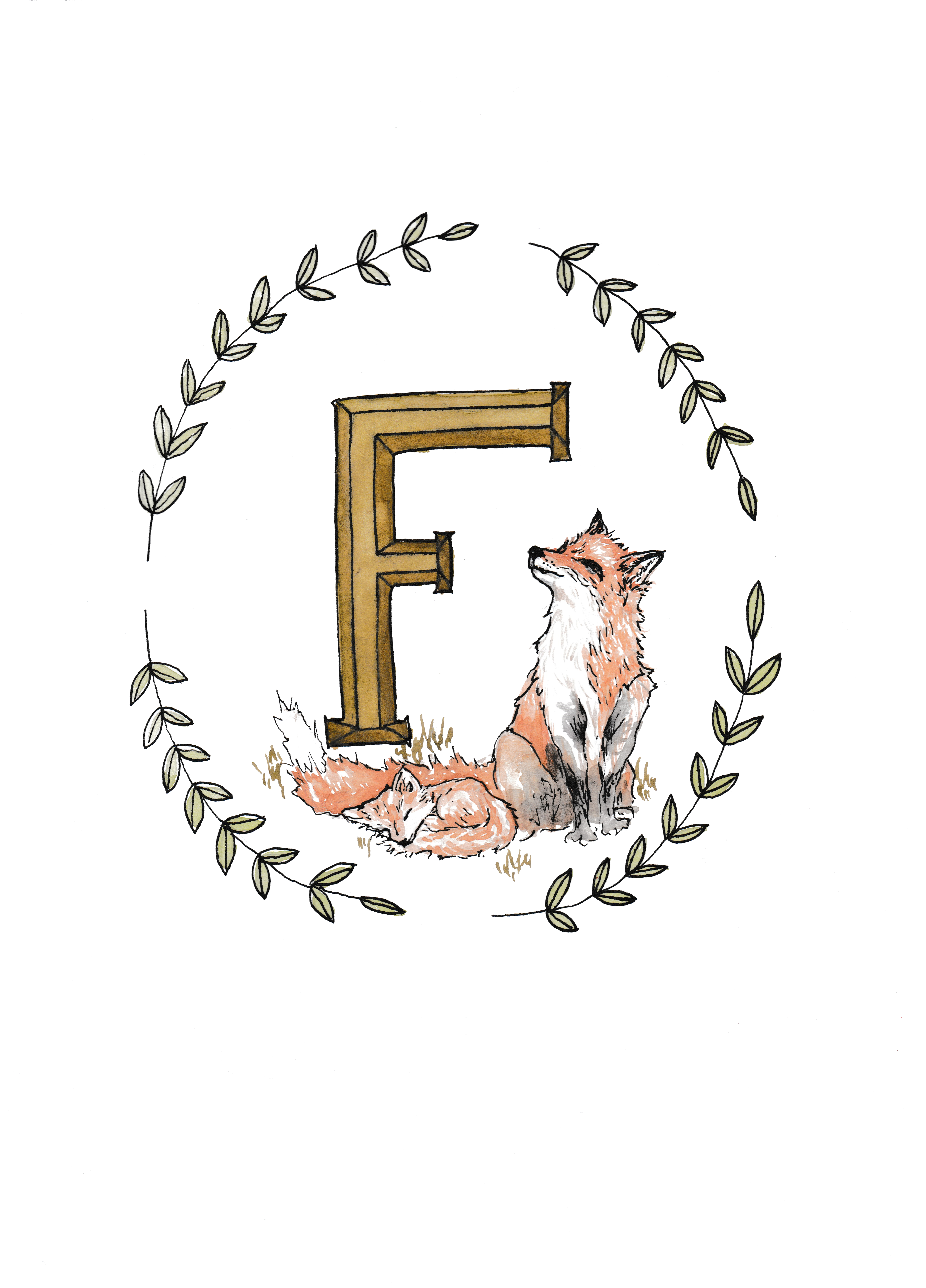 Alphabet Art Print - Swift Fox (5100x7008), Png Download