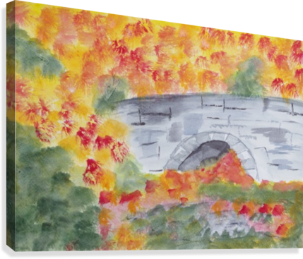 Stone Bridge - Painting (429x367), Png Download