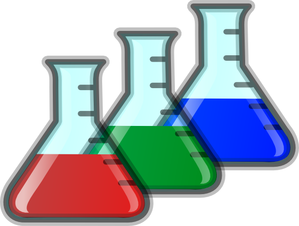 Colored Beakers Clip Art At Clker - Beakers Clipart (600x454), Png Download