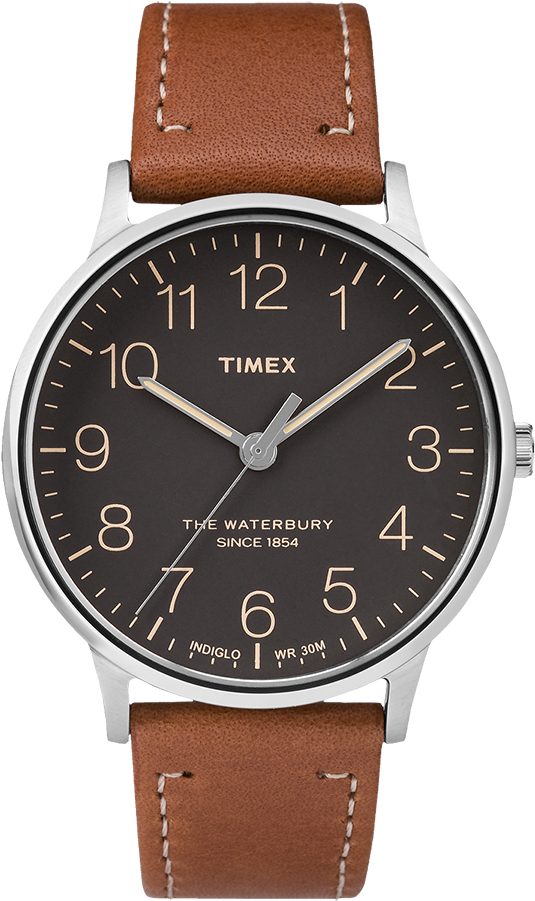 Waterbury Classic 40mm Leather Strap Watch Large - Timex Waterbury 40 (750x900), Png Download