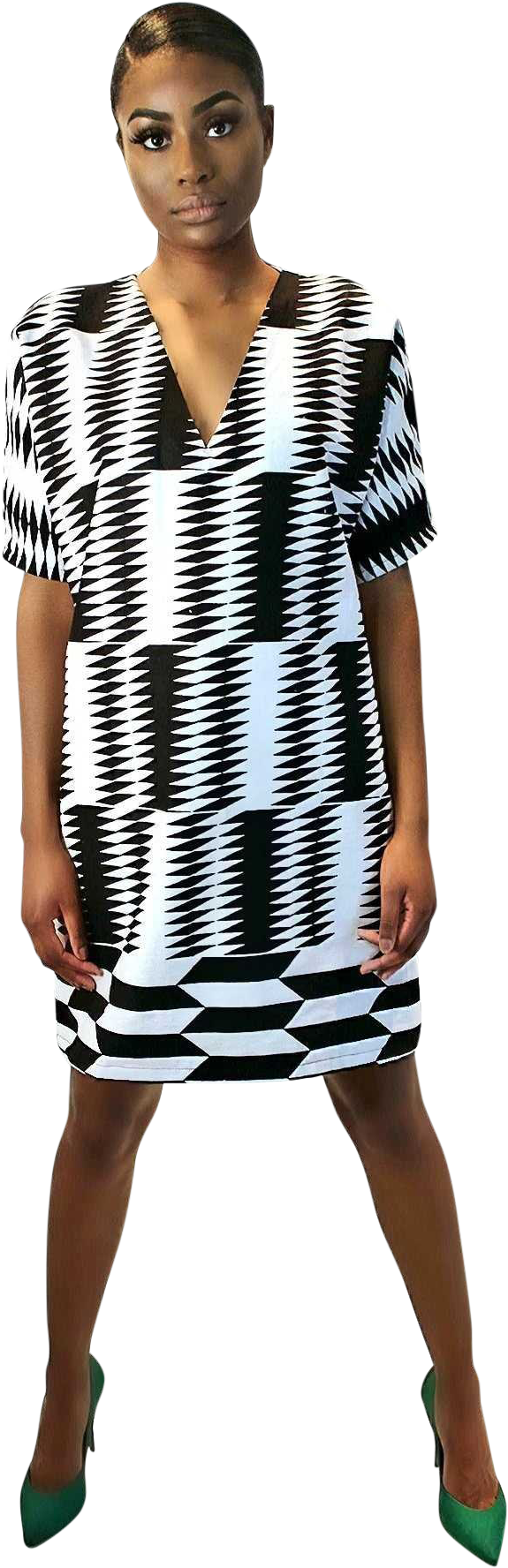 Lola Black And White Print Dress - Photo Shoot (1280x1920), Png Download