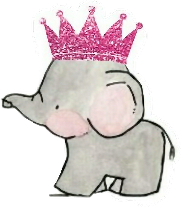 Drawn Crown Picsart Png - Cartoon Elephant With Crown (616x706), Png Download