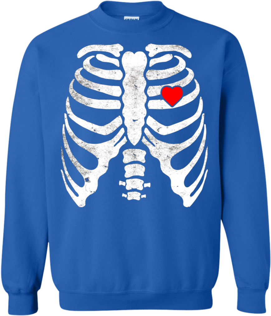 Skeleton Heart Rib Cage X Ray Kids Valentines Day T - Skeleton Maternity Chicken Beer X-ray Halloween Tshirt (1024x1024), Png Download