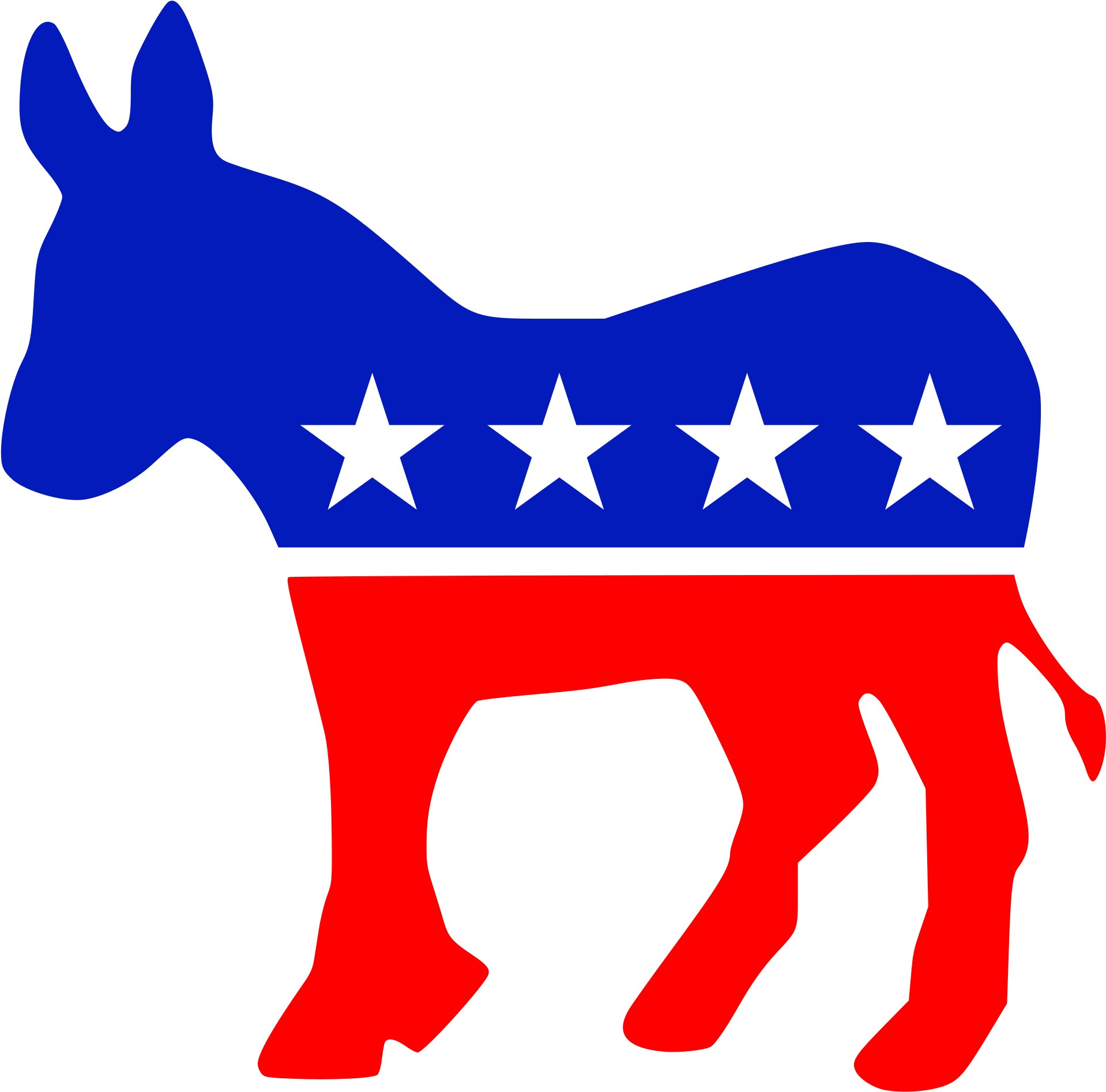 Democratic Donkey Png Clip Transparent - Democratic Party Logo Png (2000x1950), Png Download
