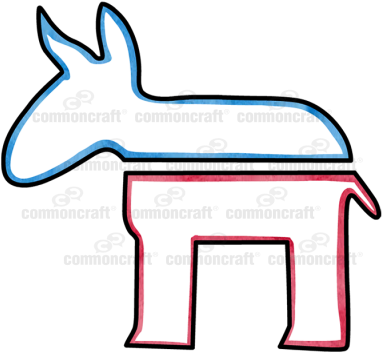 Us Democratic Party Donkey - Democratic Party (400x400), Png Download