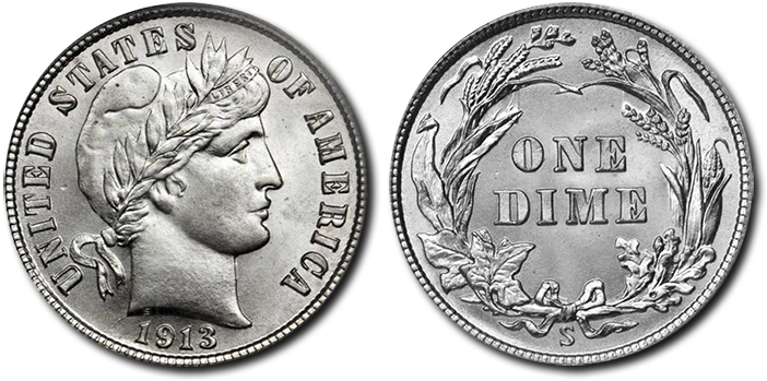 1913s Barber Dime Stx Or - 29006 (725x372), Png Download