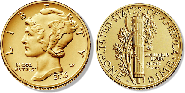2016 Gold Mercury Dimes - Commemorative Coins From Belarus (649x346), Png Download