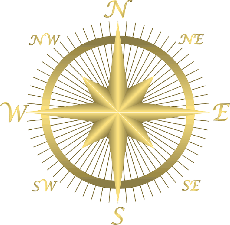 Compass, Directions, East, Map, North, South, West - Infinite Fractals (640x627), Png Download