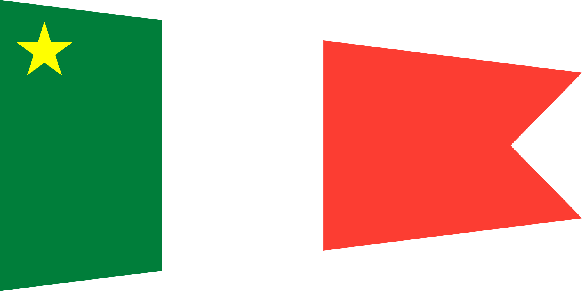 Green Pennant Png Royalty Free Library - Pennant Png (2000x1000), Png Download