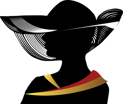 Woman Hat Religious Fashion Lady Church Si - Silhouette Of Woman With Hat (403x340), Png Download