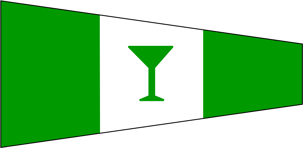 Starboard Pennant With Martini Glass - Gin Pennant (1280x643), Png Download