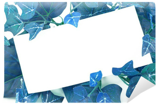 Blank Card On Blue Ivy Plant Background Or Border Wall - Construction Paper (400x400), Png Download