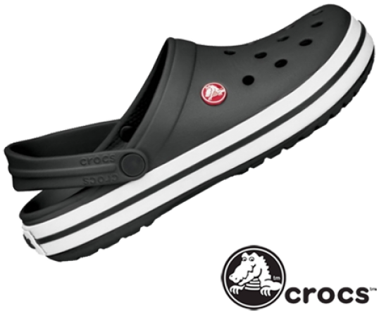 ~crocs Black Crocband Sandal - Crocs With White Bottoms (600x600), Png Download