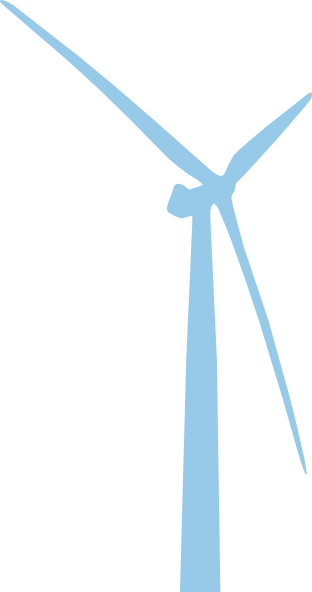 Windmill Clipart Blue - Wind Turbine Icon Png (312x592), Png Download