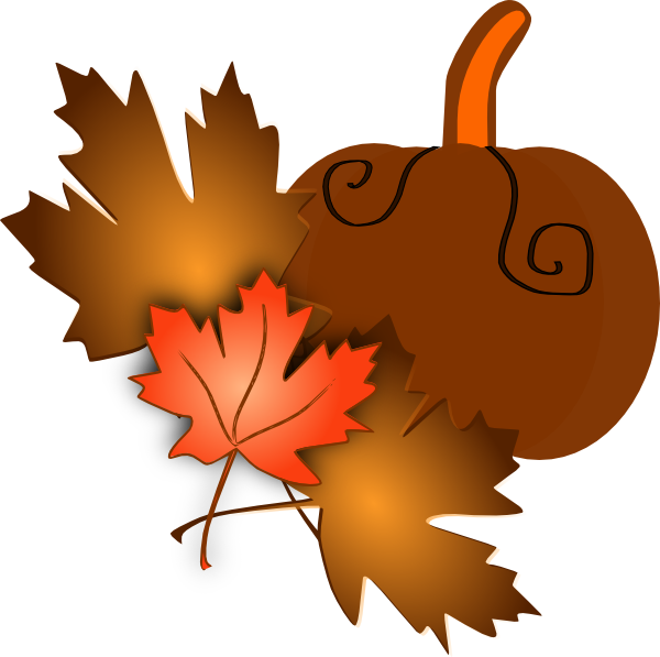 Picture Freeuse Stock Fall Leaves And Pumpkins Clipart - Pumpkins And Leaves Clipart (600x597), Png Download