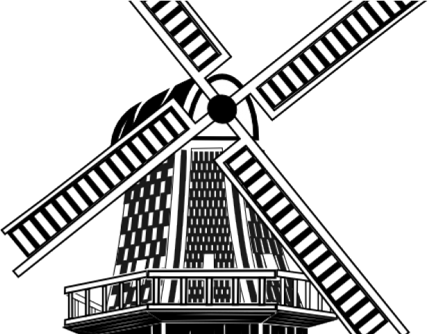 Netherlands Clipart Windmill Blade - Windmill Drawing (640x480), Png Download