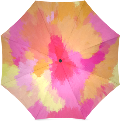 Orange And Yellow Watercolors Umbrella Foldable Umbrella - Rosa, Orange Und Gelbe Aquarelle Karte (500x500), Png Download