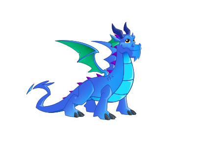 The Blue Dragon's Fierce, And His Breath's Even Worse - Dragons Fairies And Wizards Clawtor (410x313), Png Download