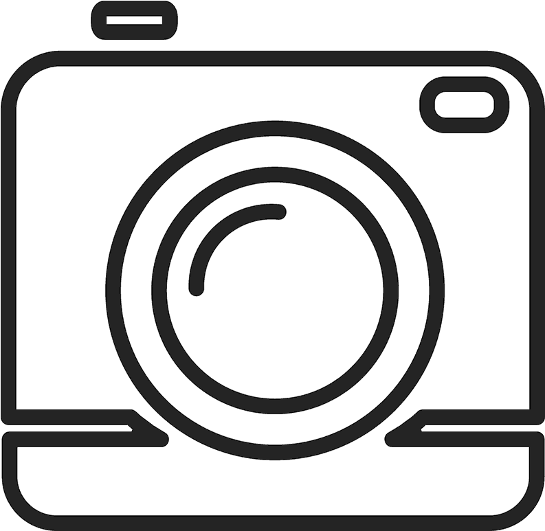 Camera Outline Rubber Stamp - Camera Outline (800x800), Png Download