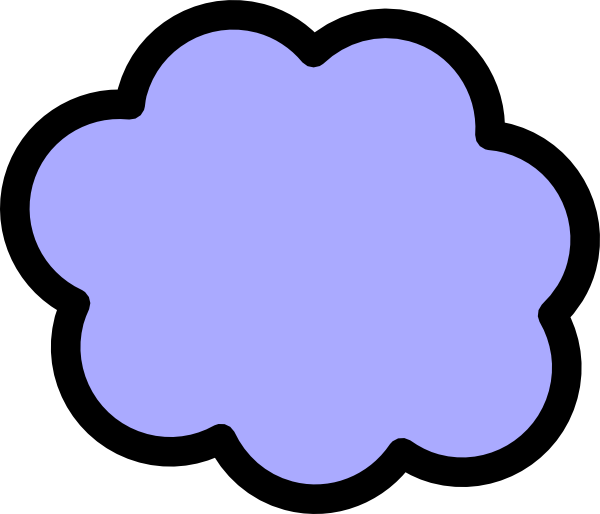 Light Blue Cloud Clip Art - Clipart Light Purple Cloud (600x514), Png Download