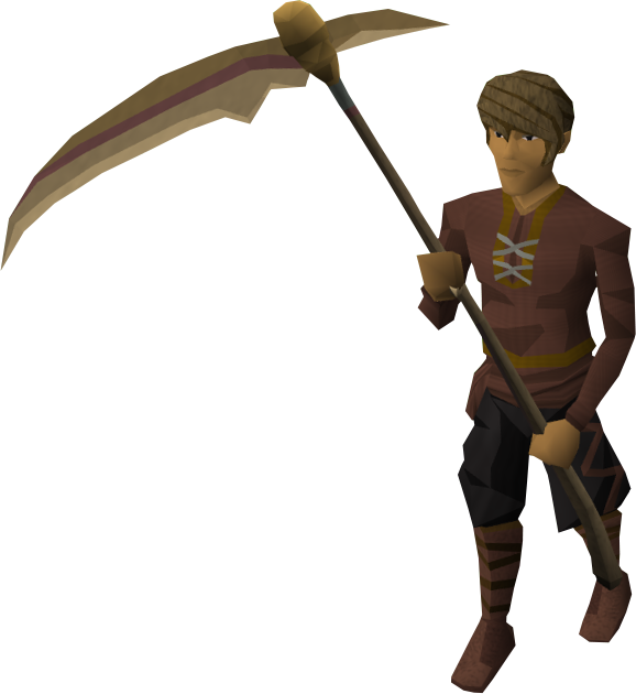 Golden Scythe Equipped 20141227021613 Scythe Detail - Runescape Scythe (578x630), Png Download