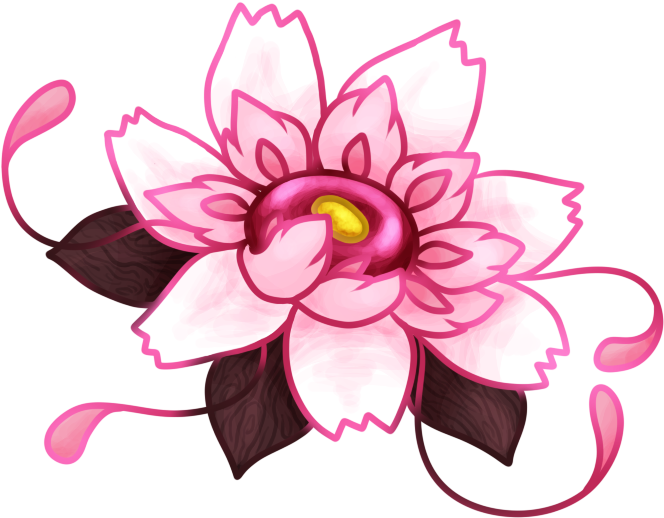 Cherry Petals - Open - Cattleya (704x622), Png Download