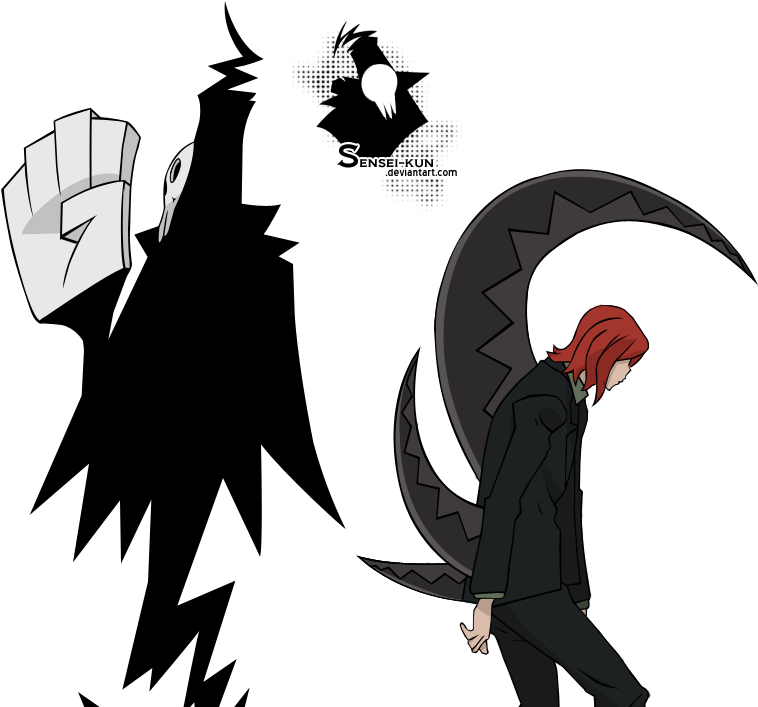 Shinigami And Death Scythe - Shinigami Death Soul Eater (900x706), Png Download
