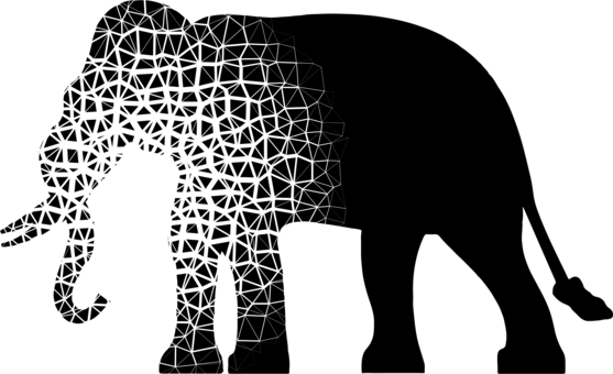 African Elephant Elephants Silhouette Indian Elephant - Elephants Black And White Silhouettes (557x340), Png Download