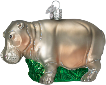 Christmas Ornament - Old World Christmas Hippopotamus Glass Ornament (480x480), Png Download